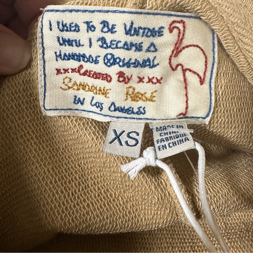 NWT Sandrine RosexFree People Collab Size XS Desir Hoodie Tan Cozy Hip Hop Trend - Picture 13 of 15